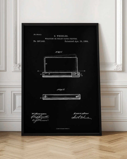 Toilet Paper Fixture Patent 1884 - Poster / Art Print