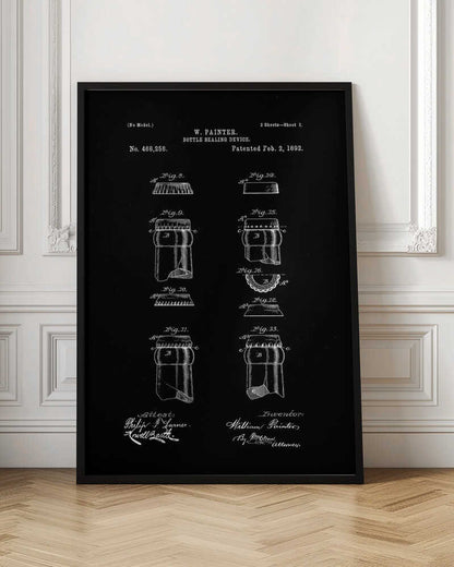 Bottle Sealing Device Patent 1892 - Poster / Art Print