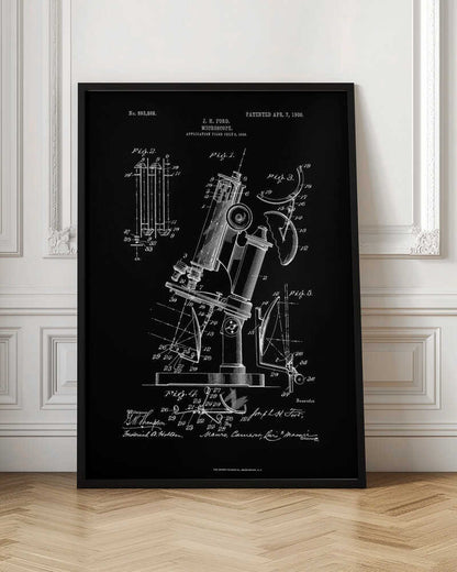 Microscope Patent 1908 - Poster / Art Print