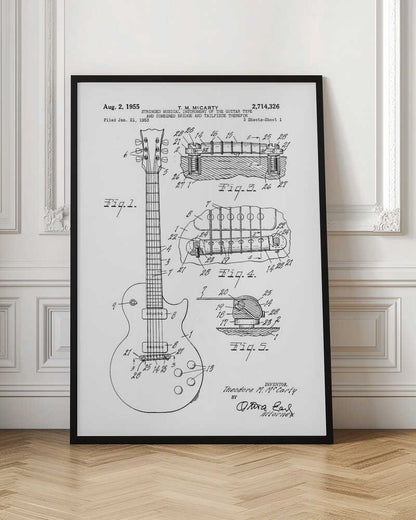 Electric Guitar Patent 1955 - Poster / Art Print