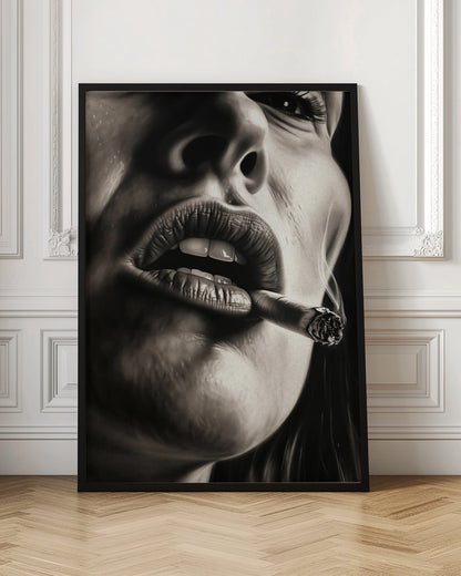 The Girl With the Burning Cigarette - Poster / Art Print