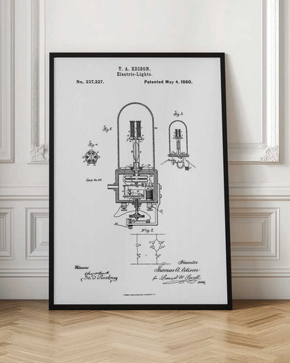 Electric Lights Patent 1880 - Poster / Art Print