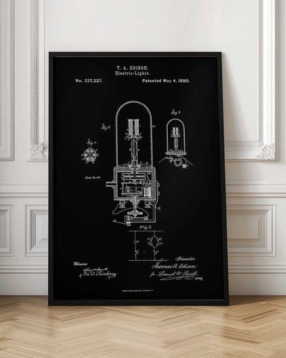 Electric Lights Patent 1880 - Poster / Art Print