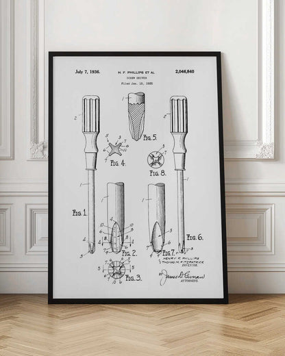 Screw Driver Patent 1935 - Poster / Art Print