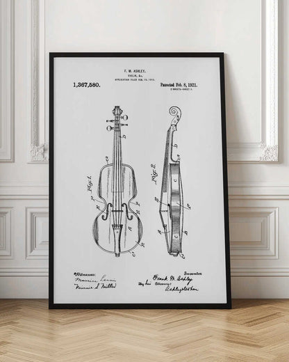 Violin Patent 1921 - Poster / Art Print