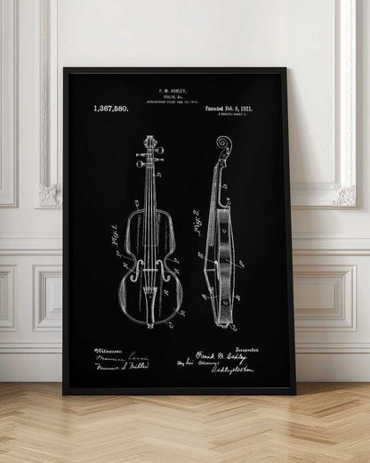 Violin Patent 1921 - Poster / Art Print