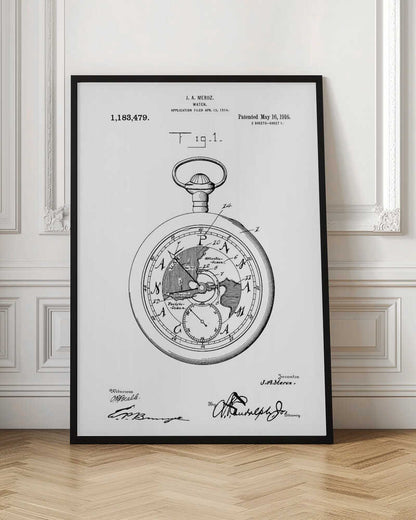 Watch Patent 1916 - Poster / Art Print