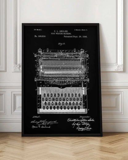 Typewriter Patent 1896 - Poster / Art Print