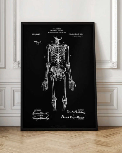 Anatomical Skeleton Patent 1911 - Poster / Art Print