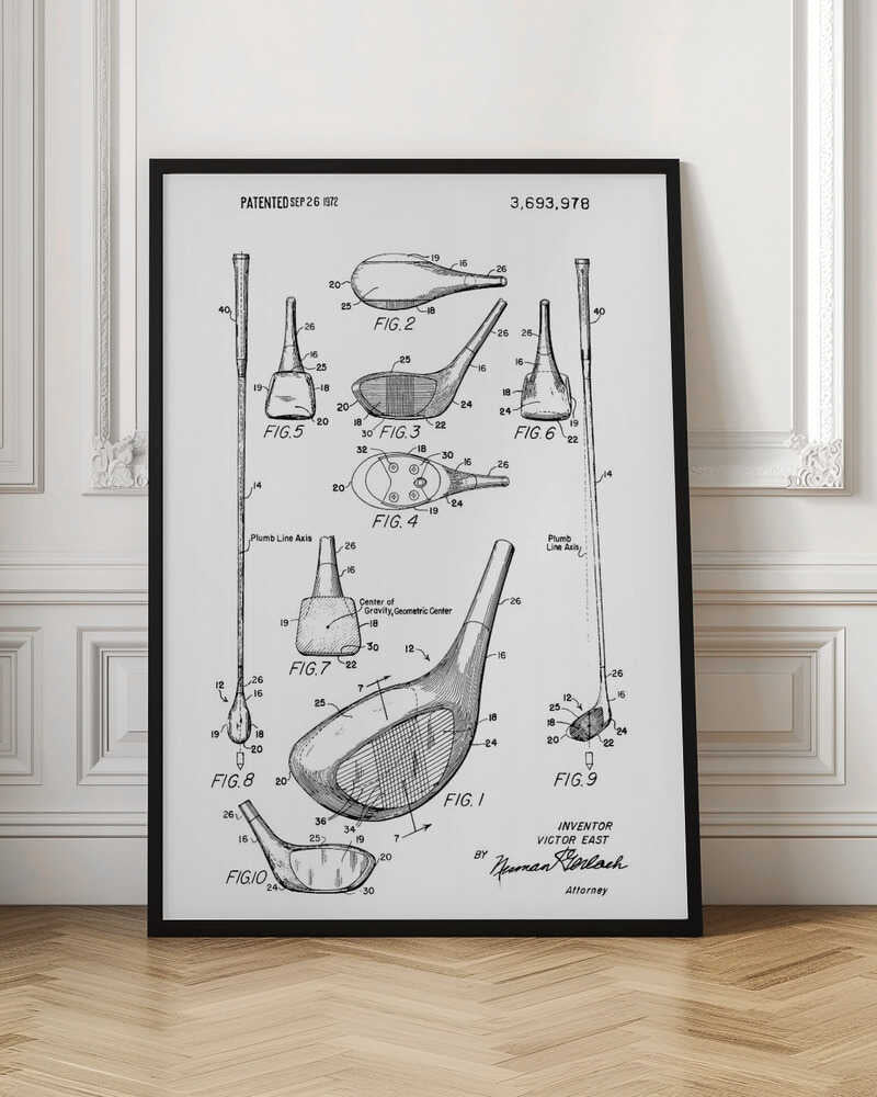 Golf Club Patent 1972 - Poster / Art Print