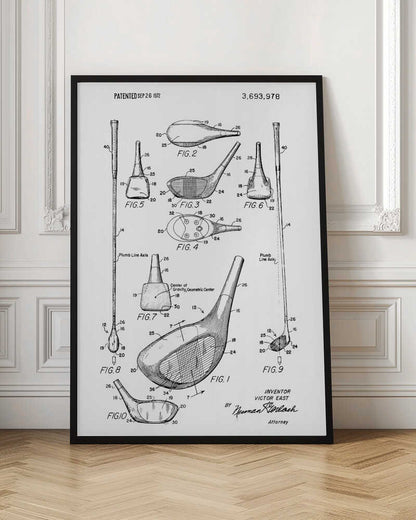 Golf Club Patent 1972 - Poster / Art Print
