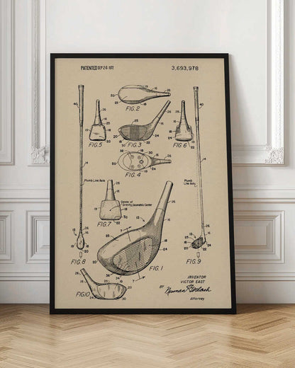 Golf Club Patent 1972 - Poster / Art Print