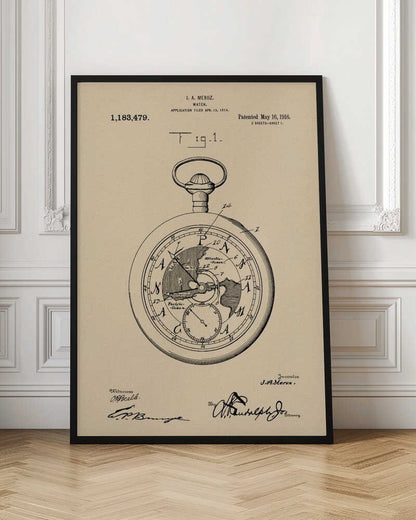 Watch Patent 1916 - Poster / Art Print
