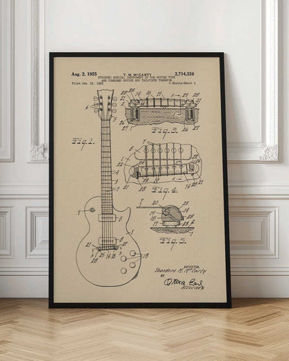 Electric Guitar Patent 1955 - Poster / Art Print
