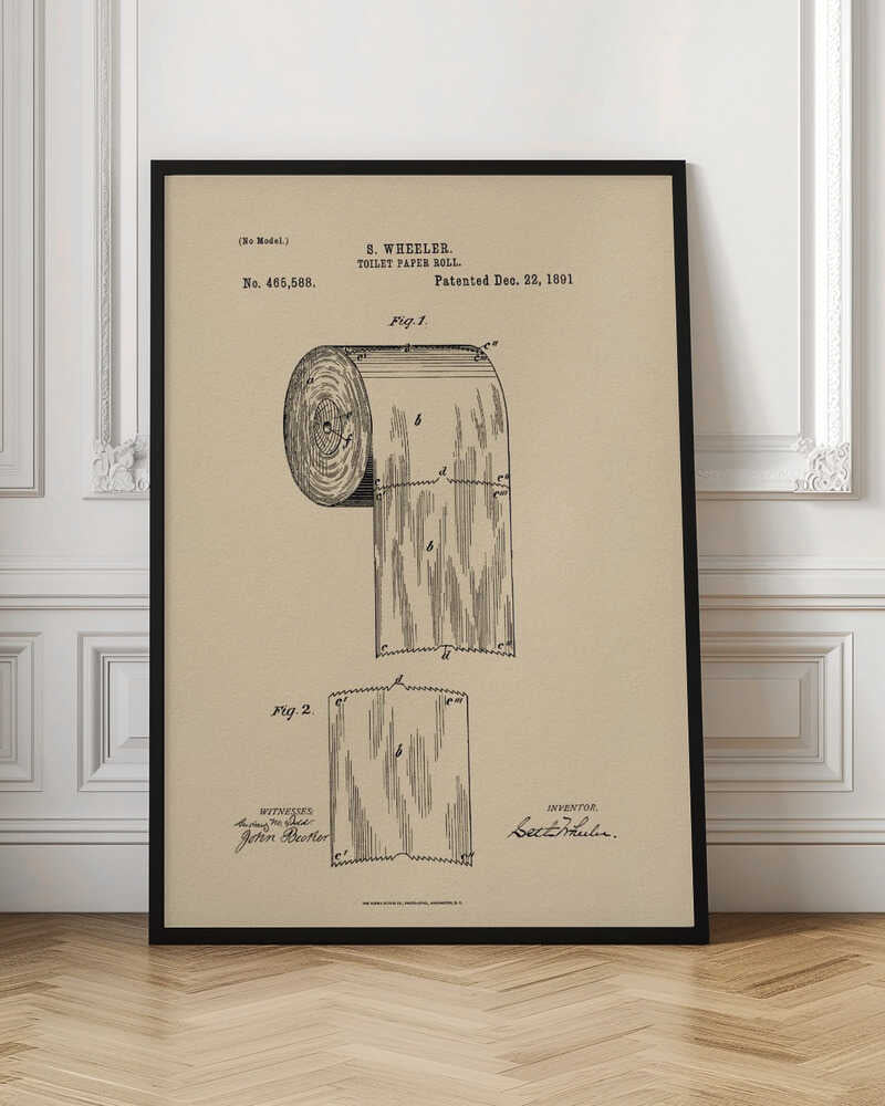 Toilet Paper Roll Patent 1891 - Poster / Art Print