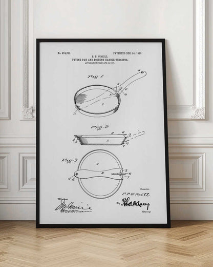 Frying Pan Patent 1907 - Poster / Art Print