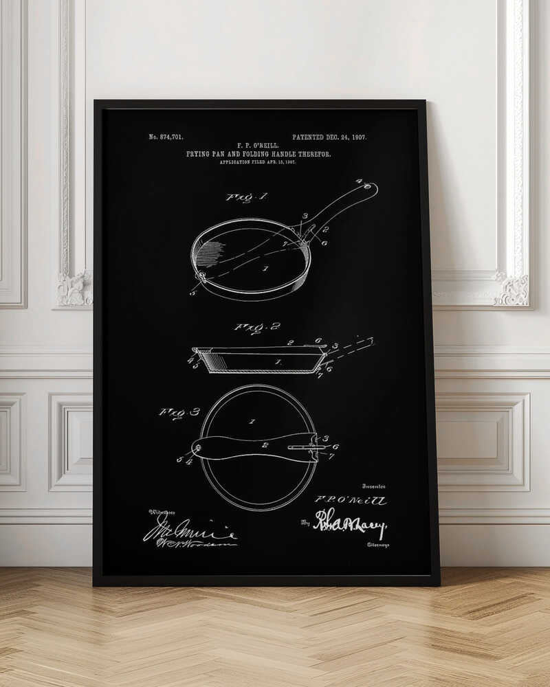 Frying Pan Patent 1907 - Poster / Art Print