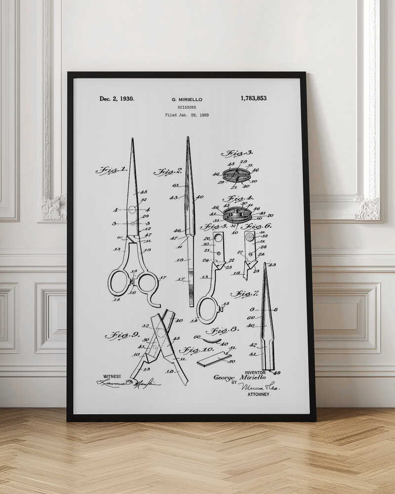 Scissors Patent 1929 - Poster / Art Print
