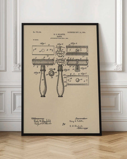 Razor Patent 1904 - Poster / Art Print