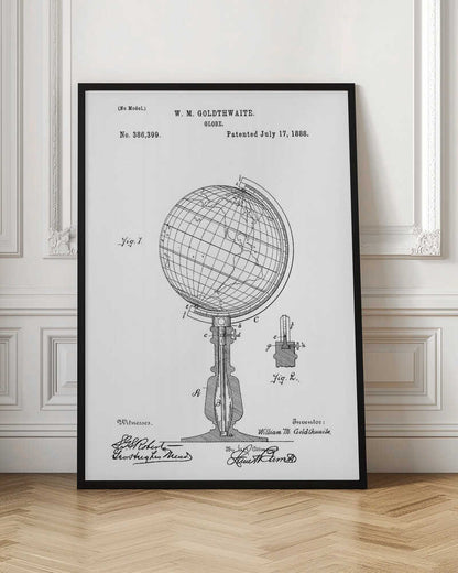 Globe Patent 1888 - Poster / Art Print