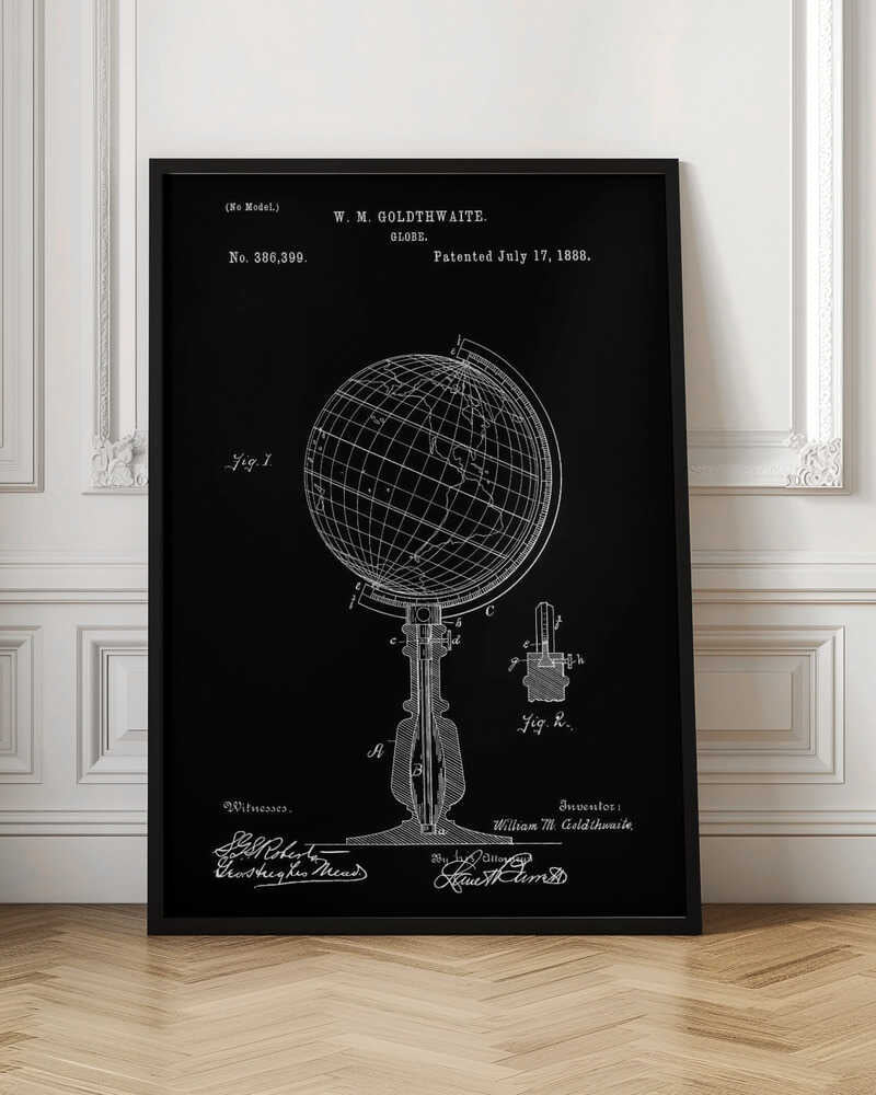 Globe Patent 1888 - Poster / Art Print