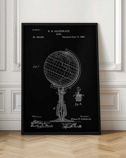 Globe Patent 1888 - Poster / Art Print