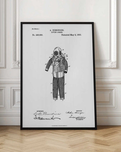 Diving Armor Patent 1893 - Poster / Art Print