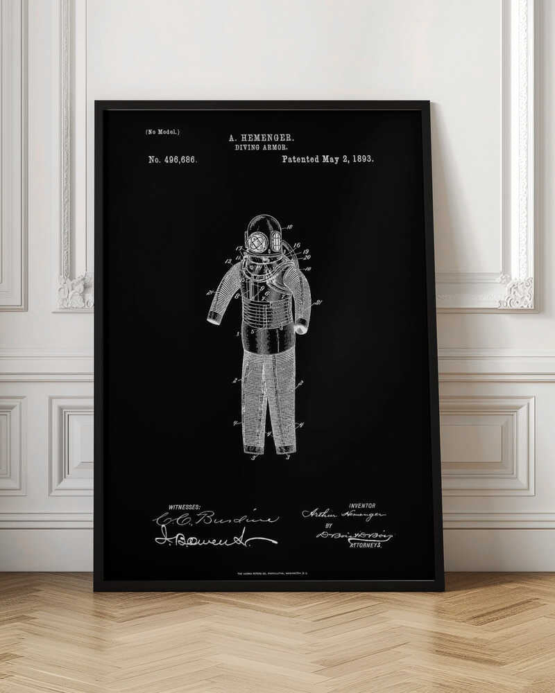 Diving Armor Patent 1893 - Poster / Art Print