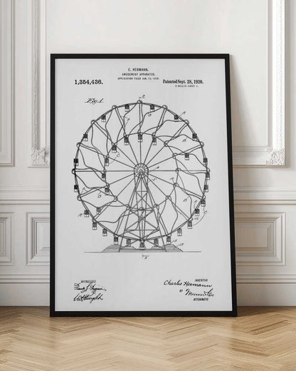 Amusement Apparatus Patent 1920 - Poster / Art Print