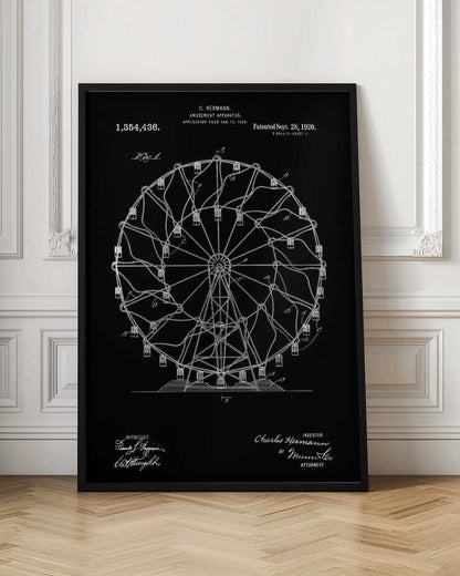 Amusement Apparatus Patent 1920 - Poster / Art Print