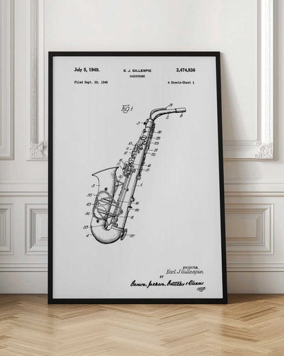 Saxophone Patent 1945 - Poster / Art Print