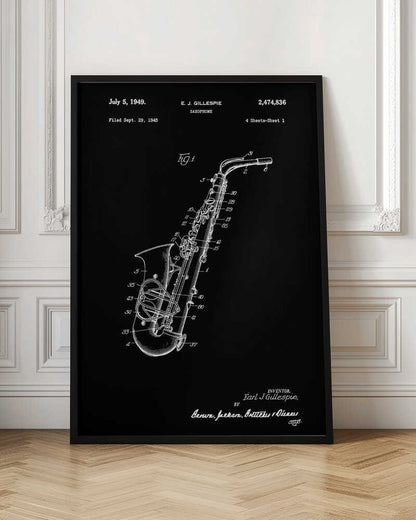 Saxophone Patent 1945 - Poster / Art Print