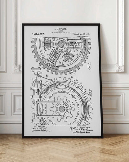 Gearing Patent 1912 - Poster / Art Print
