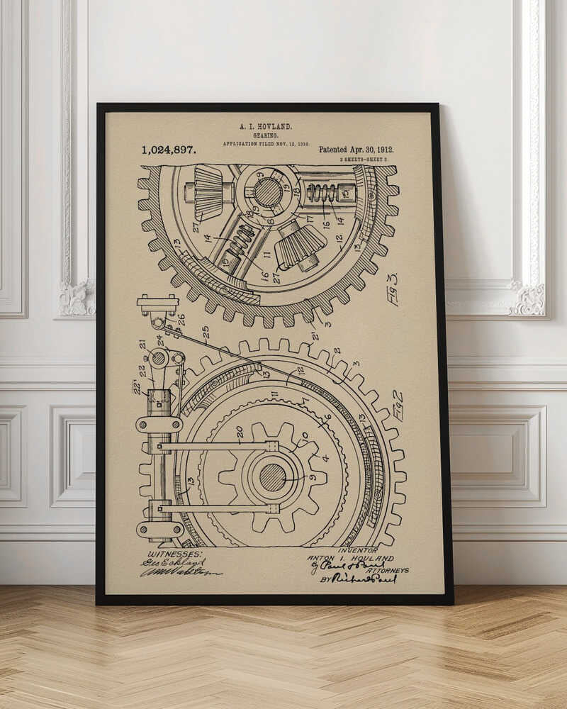 Gearing Patent 1912 - Poster / Art Print