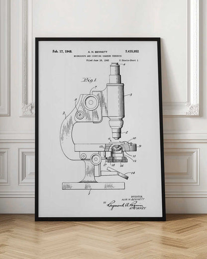 Microscope Patent 1948 - Poster / Art Print