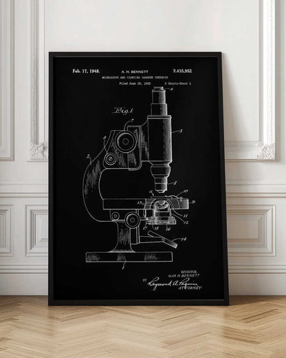 Microscope Patent 1948 - Poster / Art Print