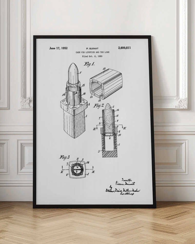 Case for Lipstick Patent 1952 - Poster / Art Print