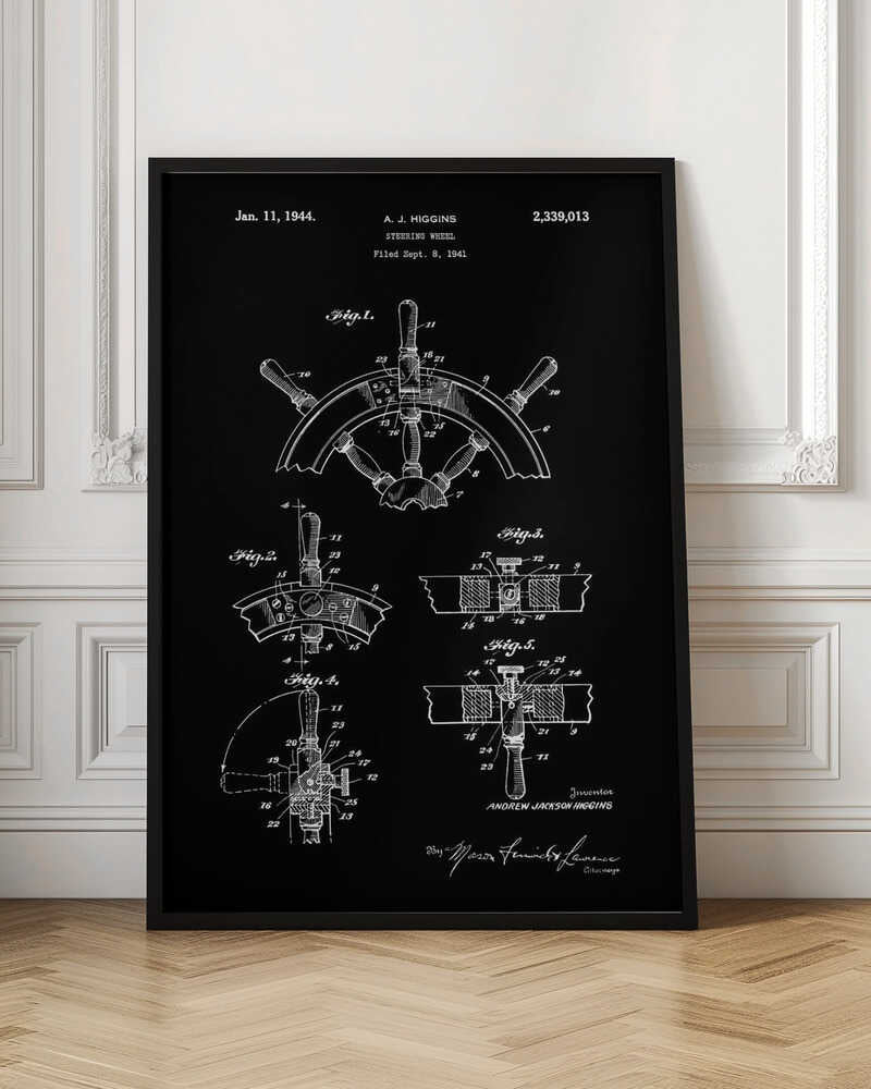 Steering Wheel Patent 1941 - Poster / Art Print