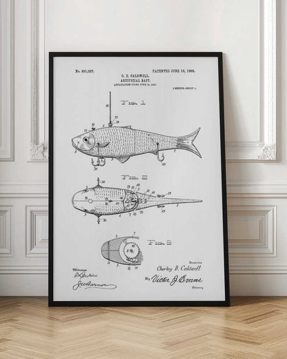Artificial Bait Patent 1908 - Poster / Art Print