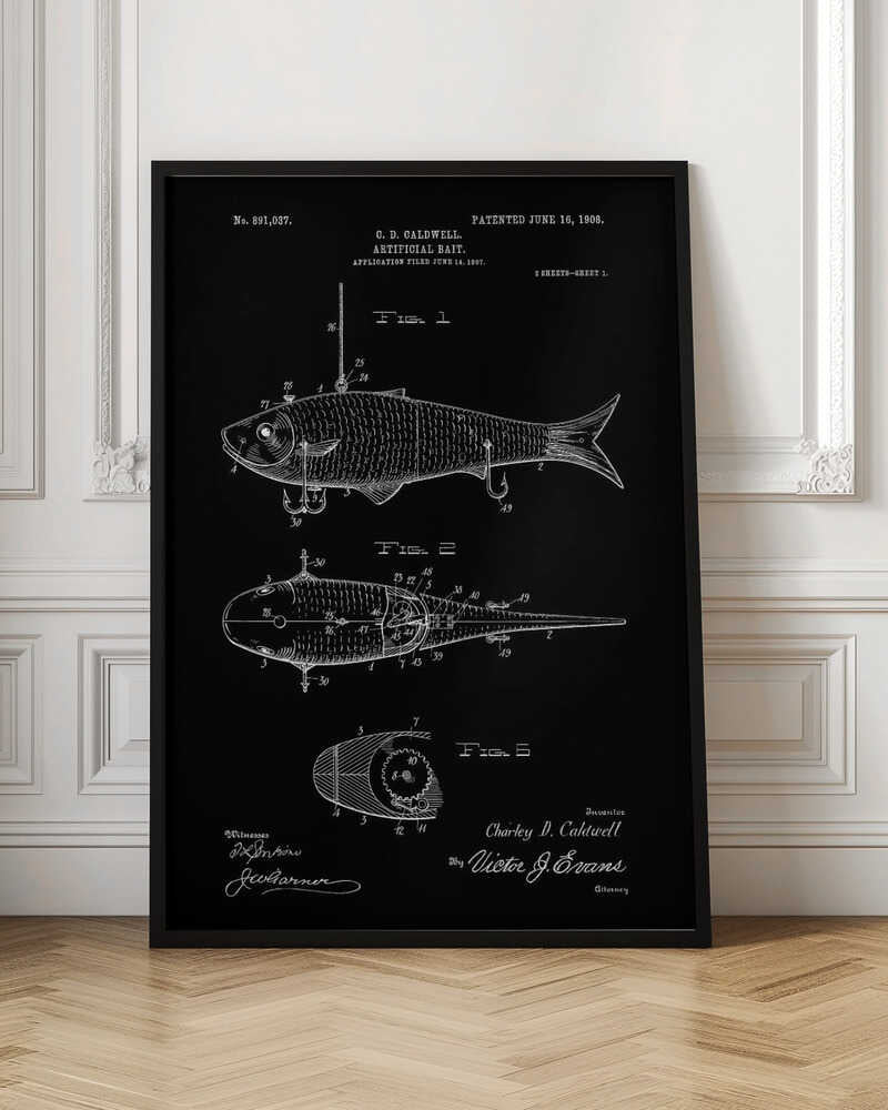 Artificial Bait Patent 1908 - Poster / Art Print