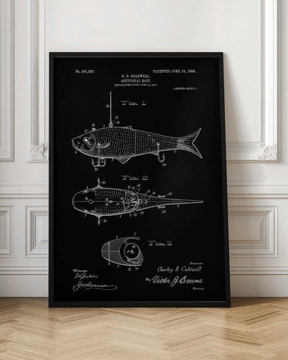 Artificial Bait Patent 1908 - Poster / Art Print
