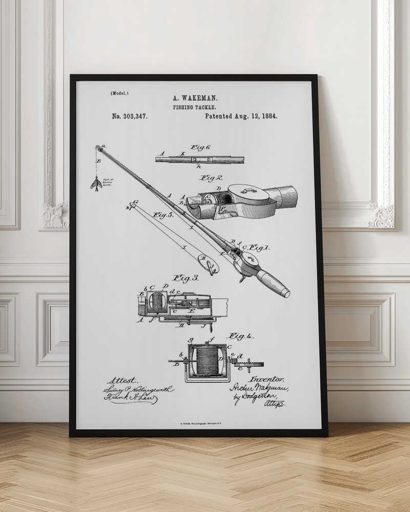 Fishing Tackle Patent 1884 - Poster / Art Print
