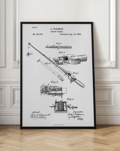 Fishing Tackle Patent 1884 - Poster / Art Print