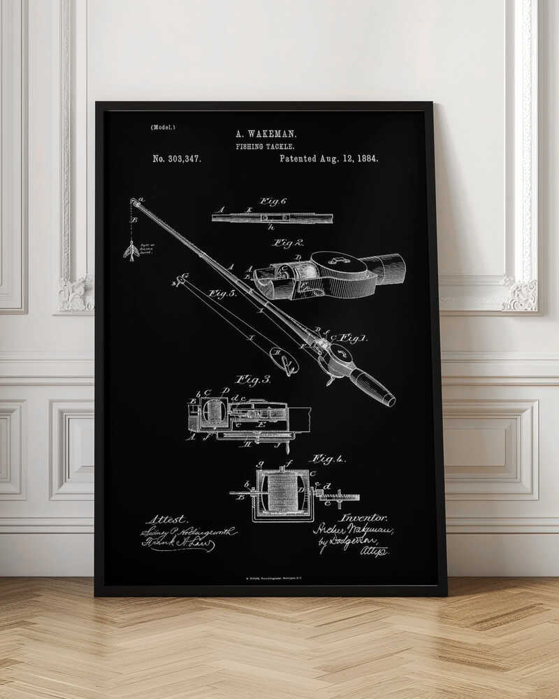 Fishing Tackle Patent 1884 - Poster / Art Print