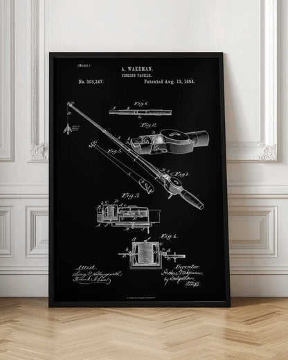 Fishing Tackle Patent 1884 - Poster / Art Print