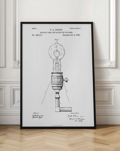 Electric Lamp Patent 1882 - Poster / Art Print