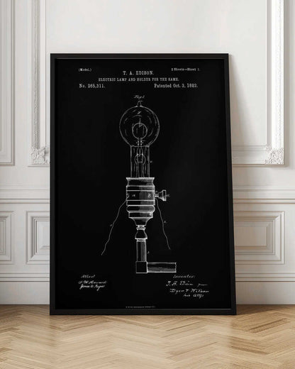 Electric Lamp Patent 1882 - Poster / Art Print