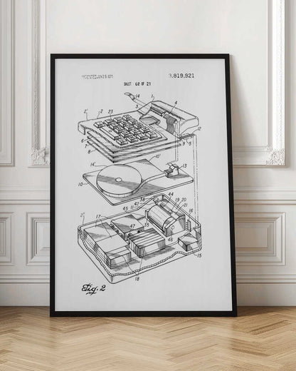 Electronic Calculator Patent 1974 - Poster / Art Print