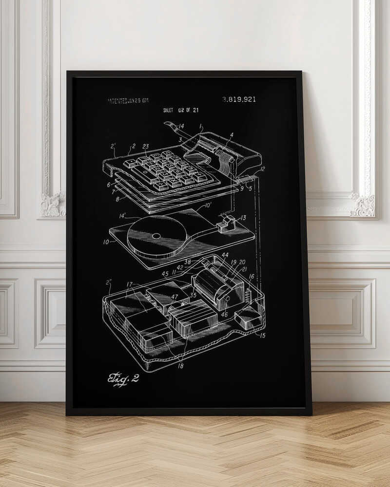 Electronic Calculator Patent 1974 - Poster / Art Print