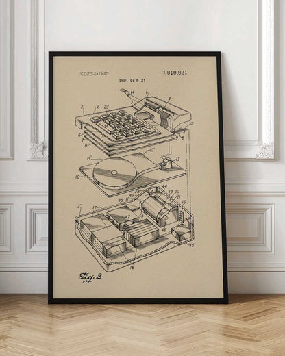 Electronic Calculator Patent 1974 - Poster / Art Print